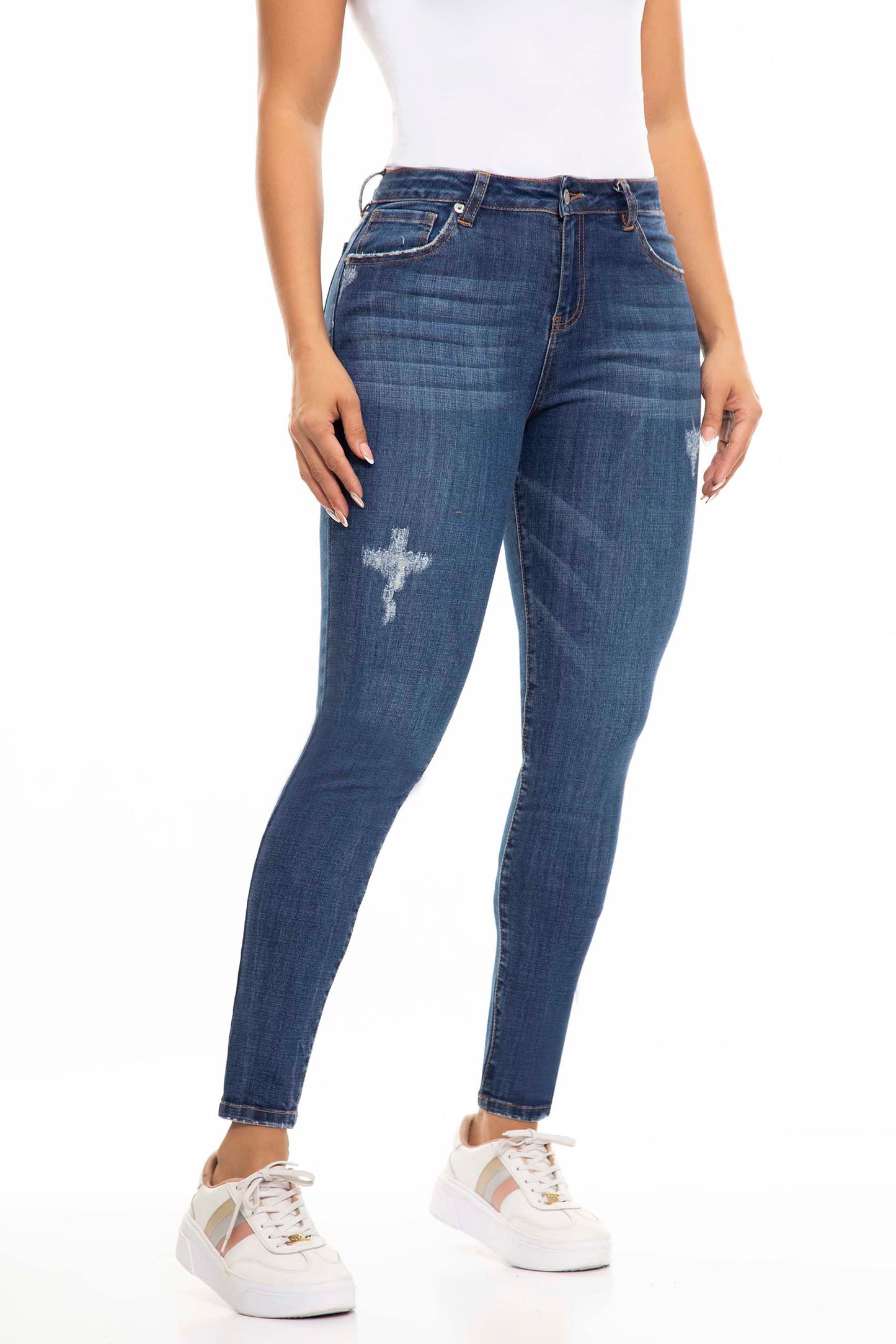 Ref. S2448 Jean elástico skinny tiro alto
