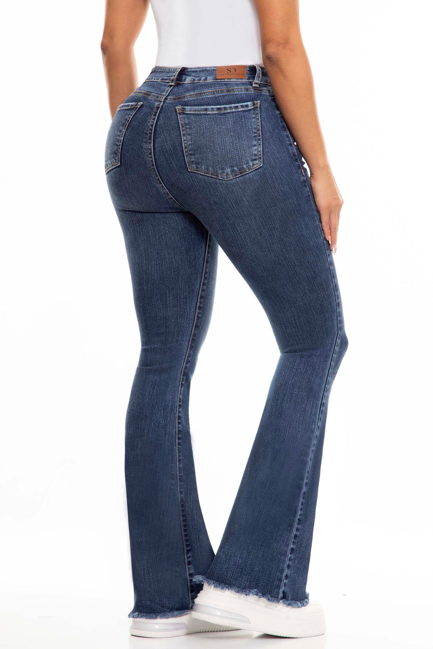 Ref. S2461 Dark blue stretch bell-bottom jeans